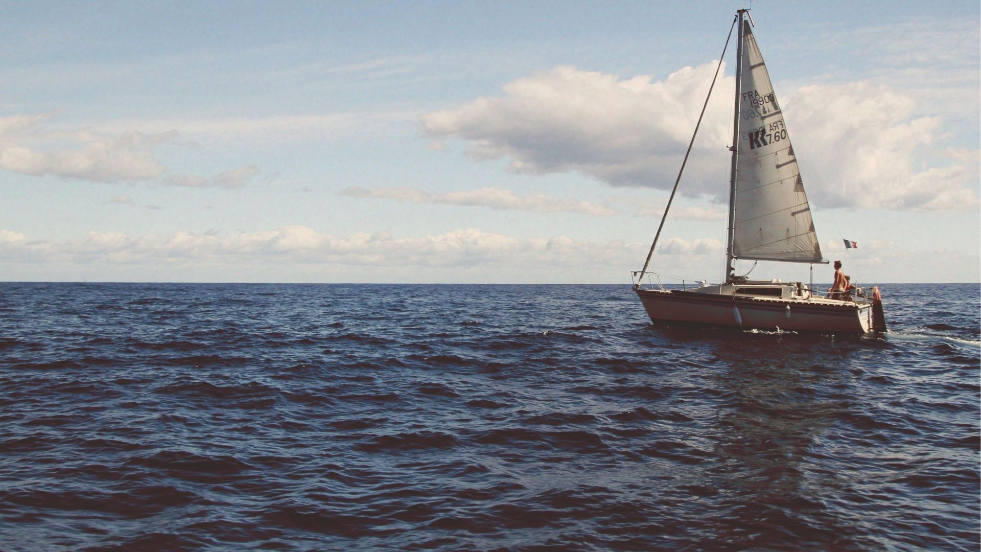 Sailing boat off the Portland coast